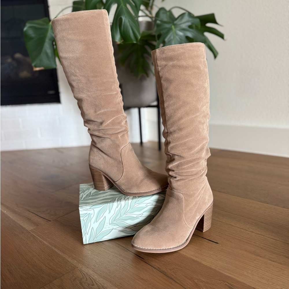 Universal Standard Beige Suede Heeled Boots